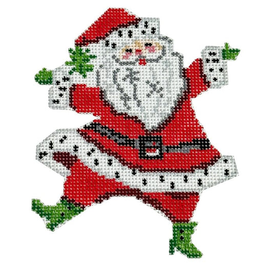 Retro Santa with Dots Painted Canvas KCN Designers 