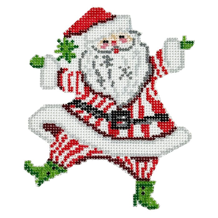 Retro Santa with Stripes Painted Canvas KCN Designers