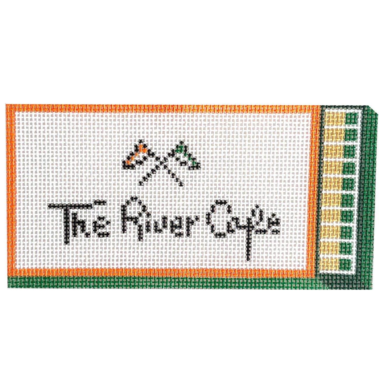 River Cafe Matchbox Ornament Painted Canvas Spruce Street Studio