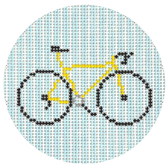 Road Bike Round Painted Canvas Goodpoint Needlepoint - 1