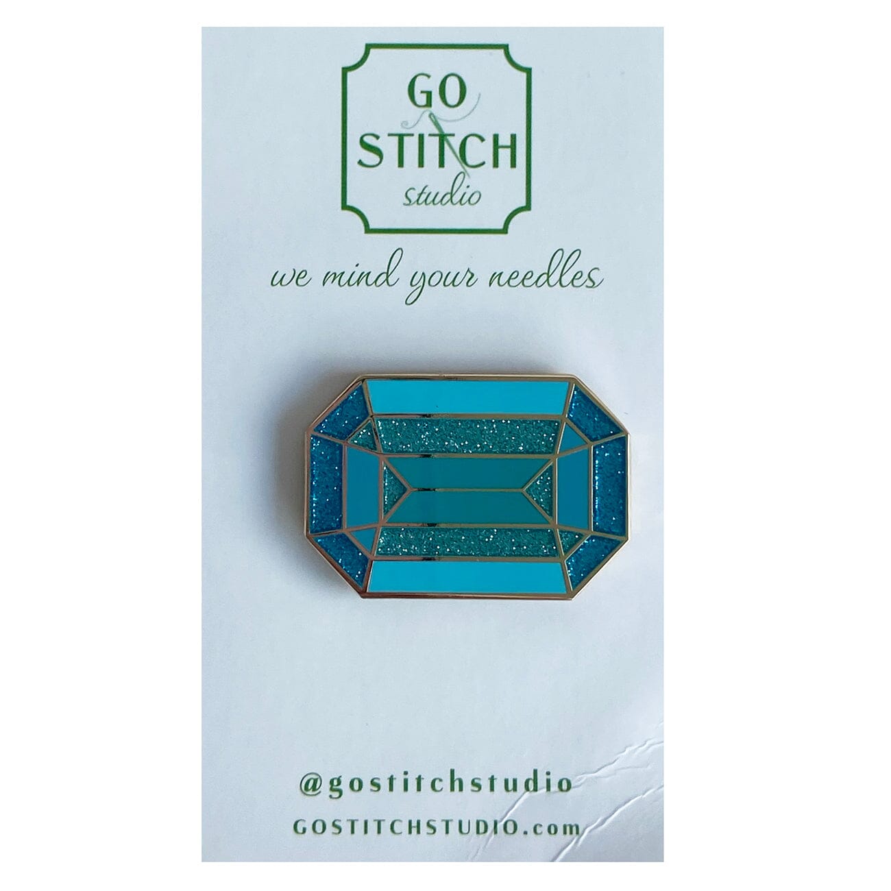 Roosevelt Inspired Aquamarine Needle Minder Accessories Go Stitch Studio - 1