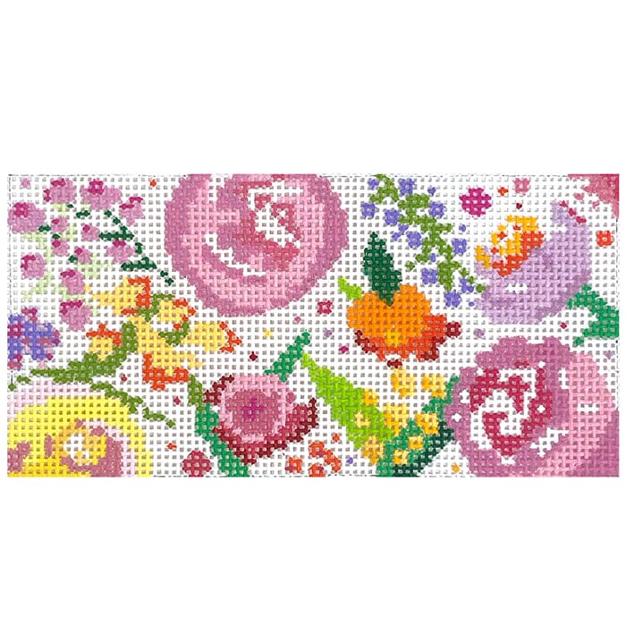 Rose Floral Purse Insert Painted Canvas Blueberry Point Canvas - 1