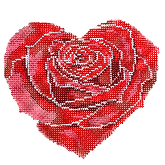 Rose Heart Small Red Painted Canvas Laura Love Designs - 1