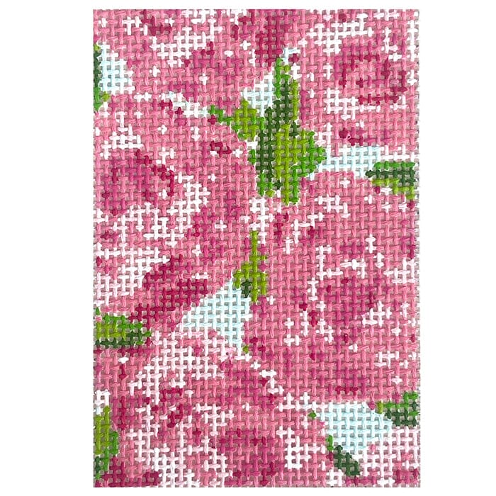 Roses on Teal Passport Insert Painted Canvas The Gingham Stitchery - 1