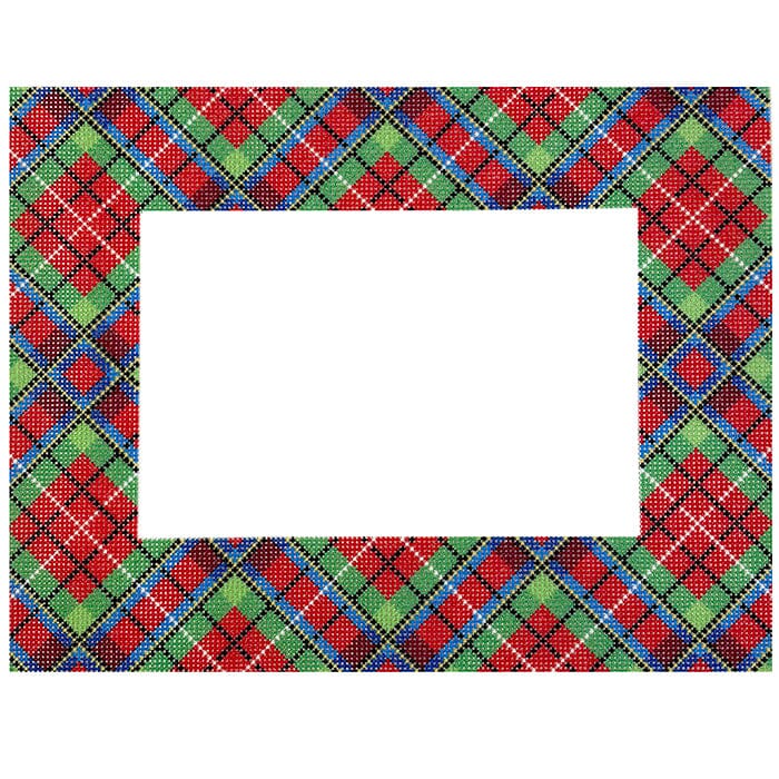 Royal Stewart Frame Printed Canvas Two Sisters Needlepoint