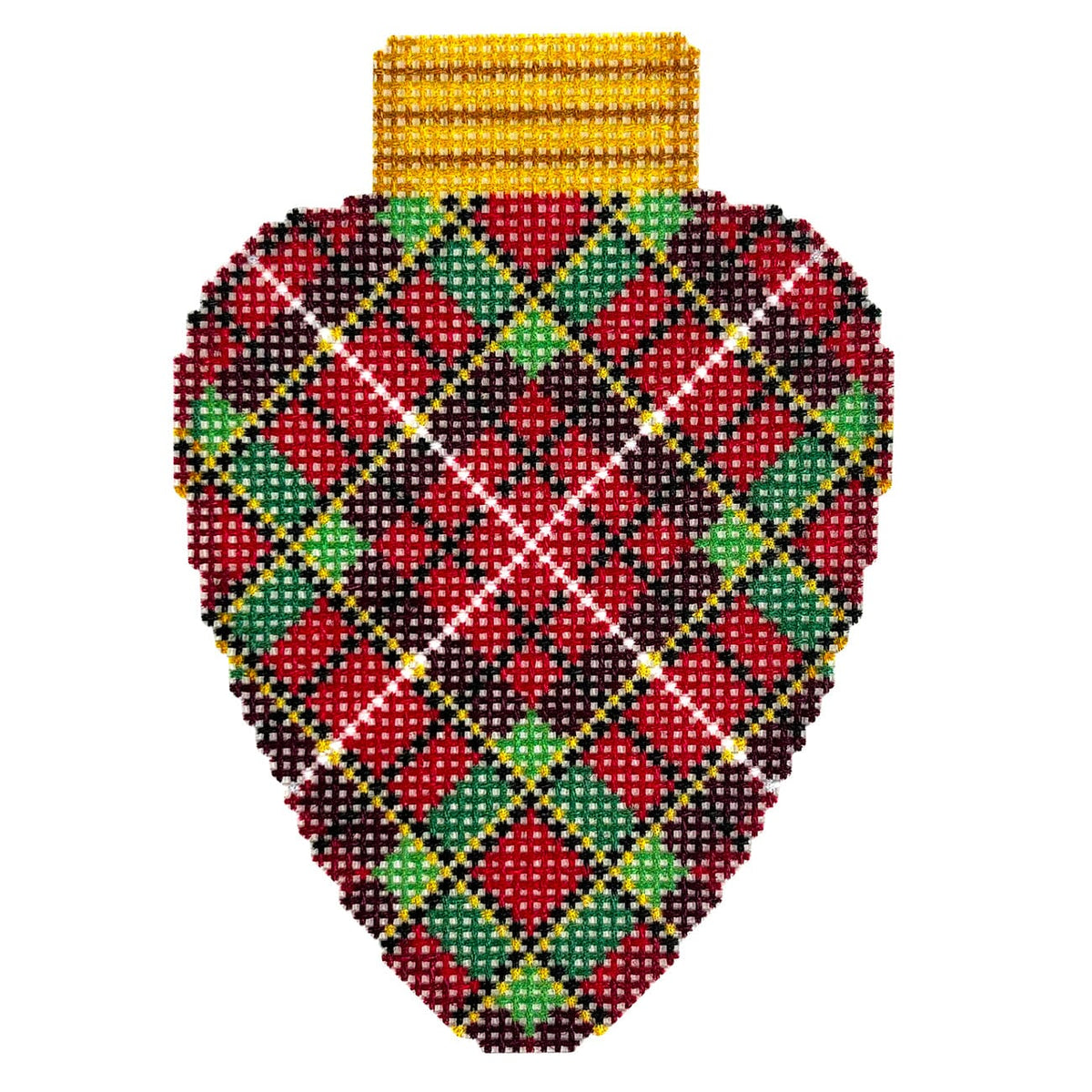 Royal Stewart Lightbulb Printed Canvas Two Sisters Needlepoint - 1