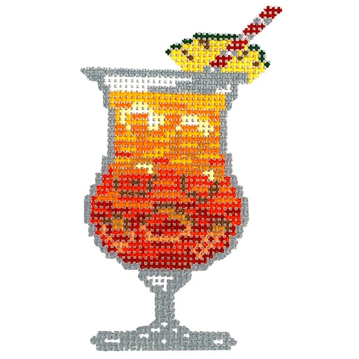 Rum Punch with Pineapple Painted Canvas Fire and Iris - 1