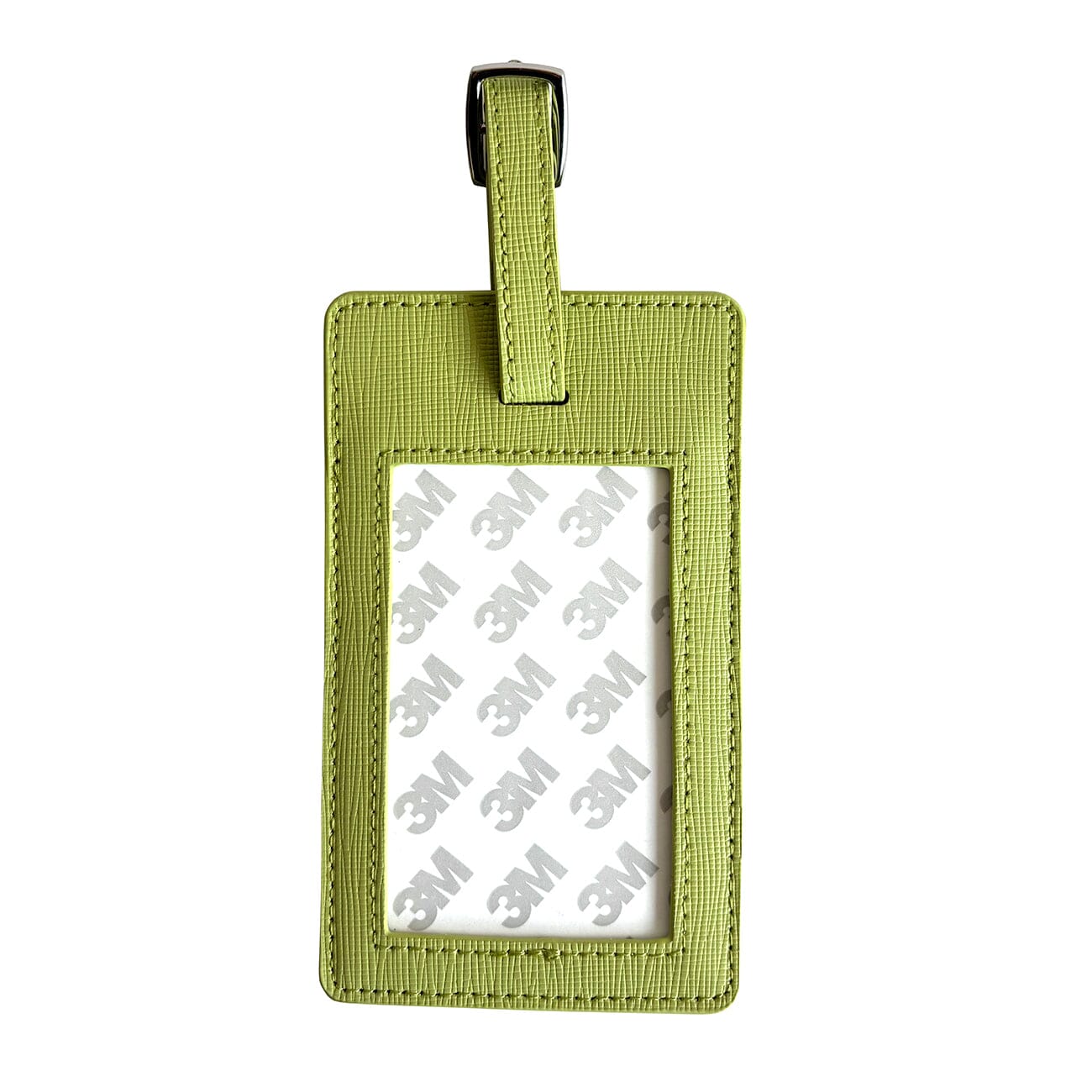 Saffiano Leather Bag Tag Lime Leather Goods Needlepoint.Com - 2
