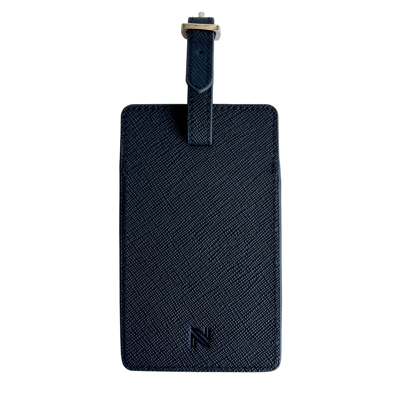 Saffiano Leather Bag Tag Navy Leather Goods Needlepoint.Com - 3