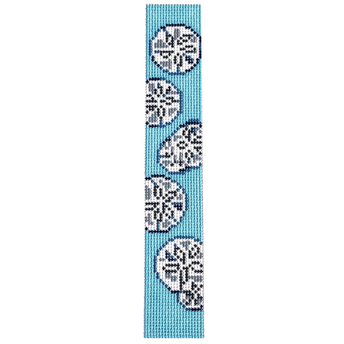 Sand Dollar Key FOB / Bookmark Painted Canvas Needle Crossings - 1