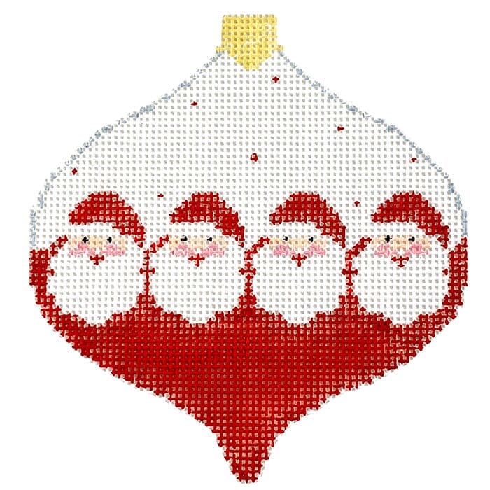 Santa Bauble Painted Canvas Kathy Schenkel Designs - 1
