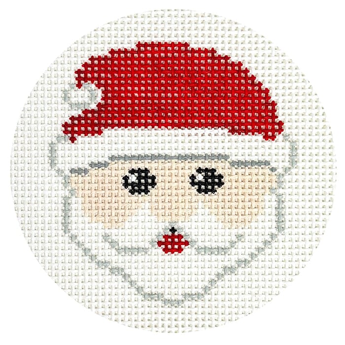 Santa Canvas Round Painted Canvas A Poore Girl Paints - 1