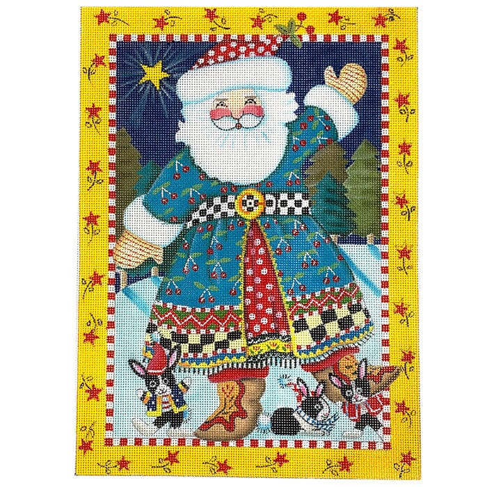 Santa: Cherry Santa + BG Painted Canvas Painted Pony Designs - 1