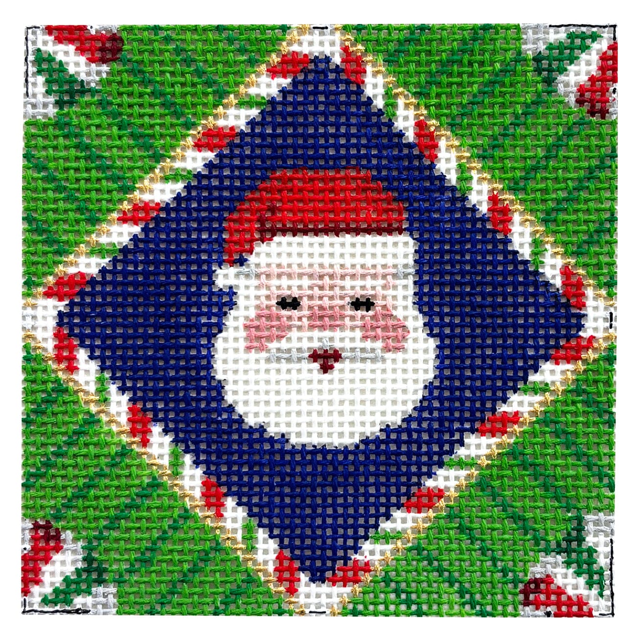 Santa Face, 3" Square Painted Canvas Susan Roberts Needlepoint Designs Inc. - 1