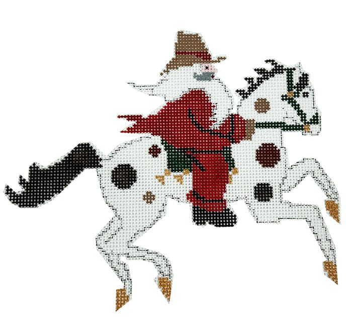 Santa: on a Painted Pony Painted Canvas Painted Pony Designs - 1