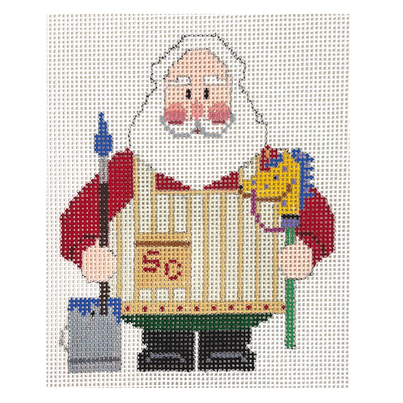 Santa, with Hobby Horse Painted Canvas TNW Designs - 1