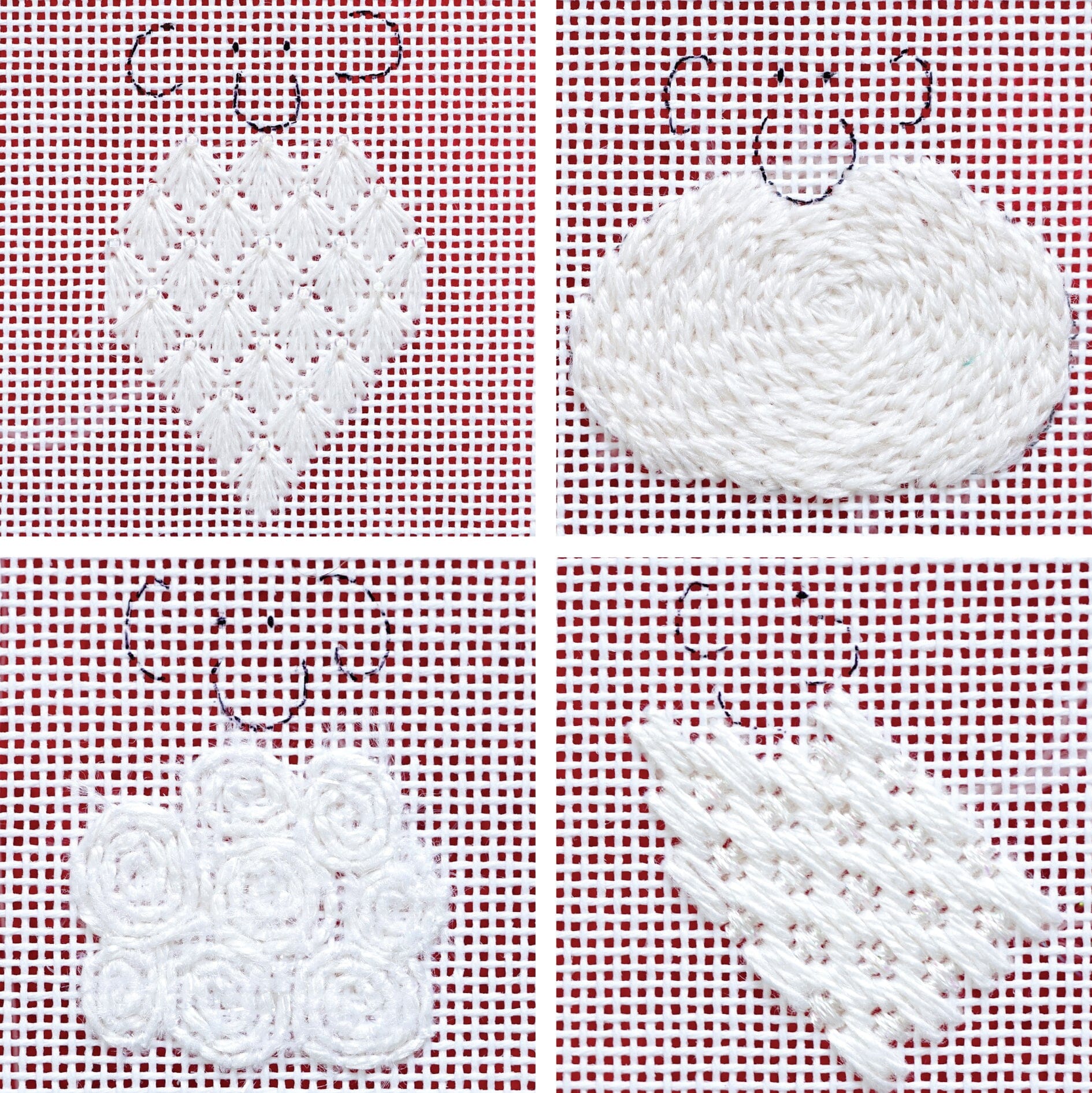 Santa's Beard and Mustache Part II Online Technique Class Online Classes Needlepoint.Com - 2