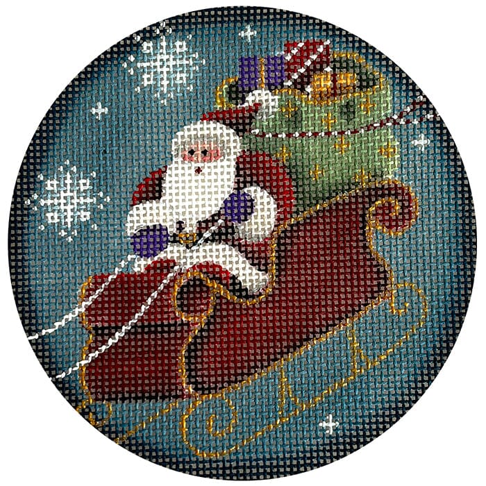 Santa's Coming Round Painted Canvas Rebecca Wood Designs