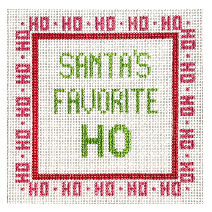 Santa's Favorite Ho Painted Canvas Stitch Its - 1