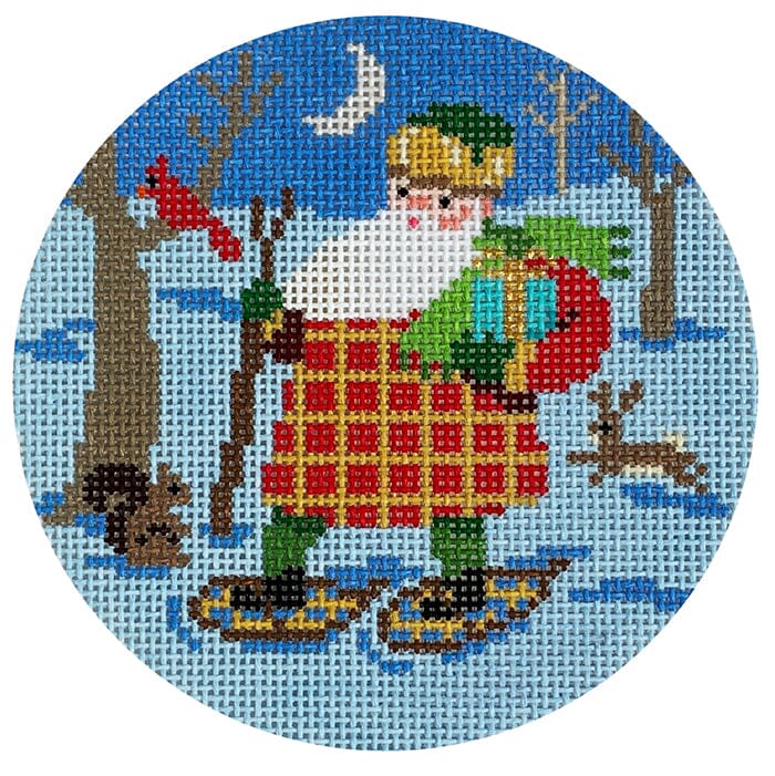 Santa's Winter Hike Painted Canvas Lauren Bloch Designs - 1