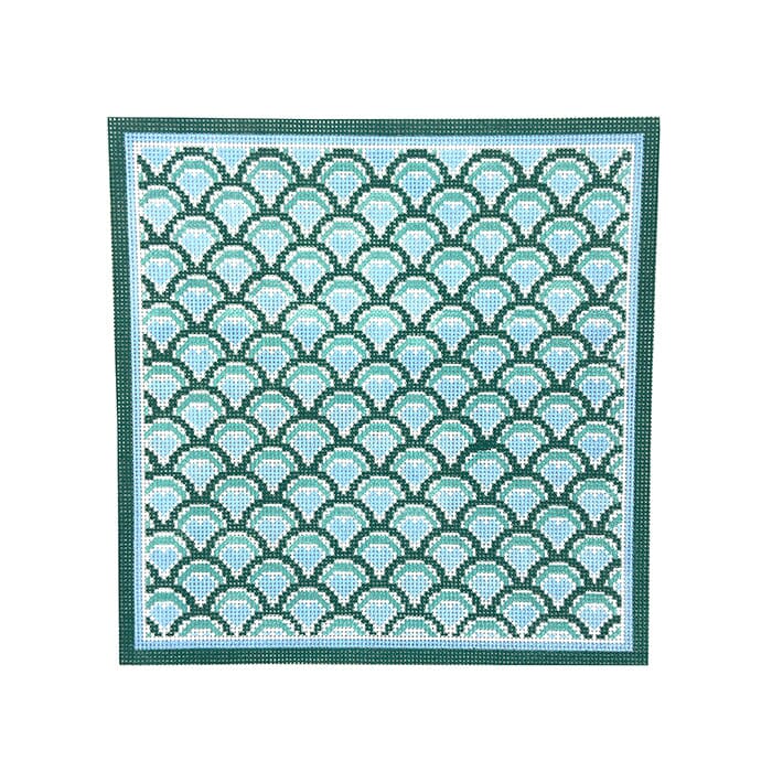 Scallop Hearts Square Painted Canvas Initial K Studio - 1