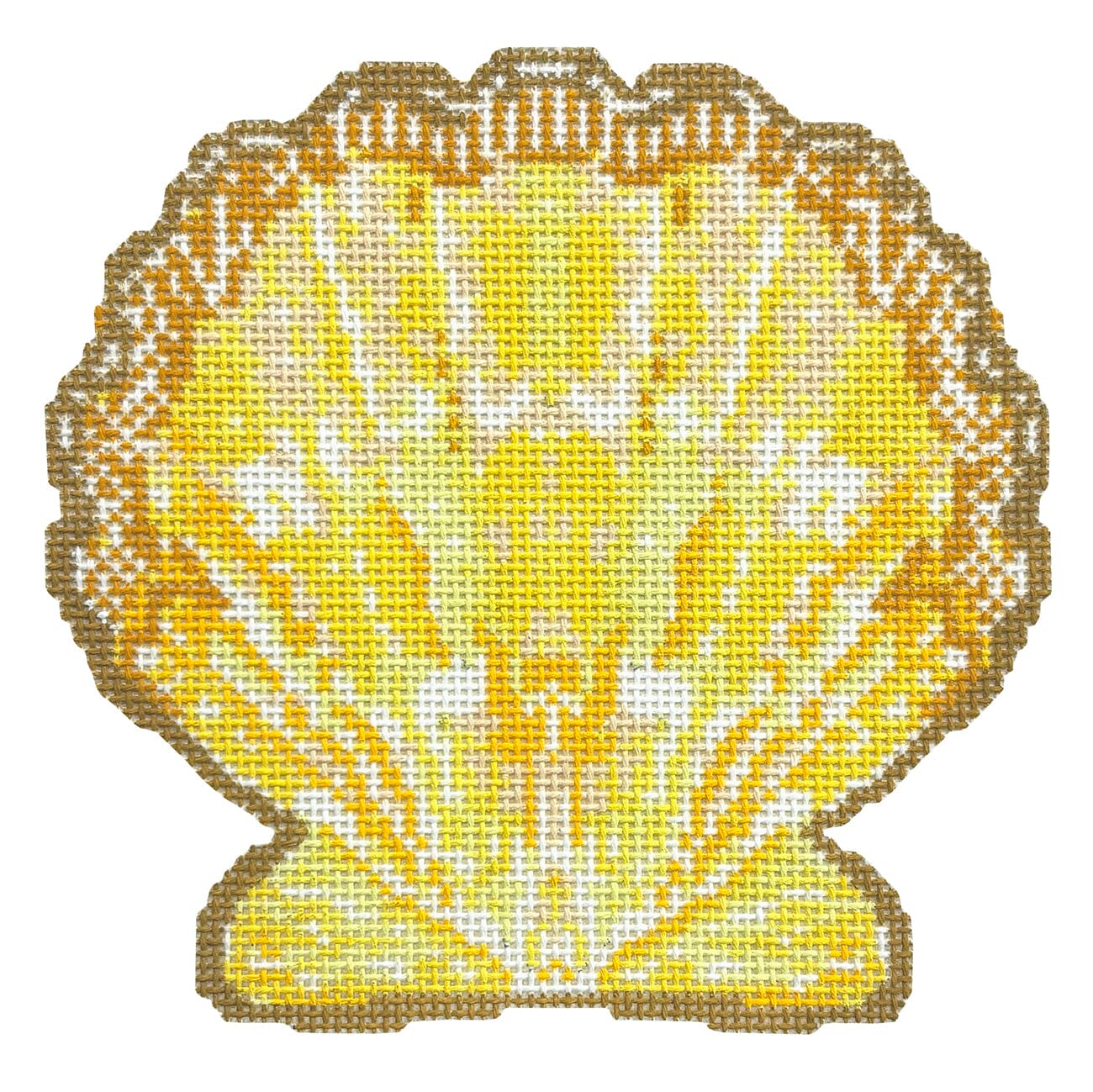 Scallop Ornament Yellow Printed Canvas KCN Designers - 1