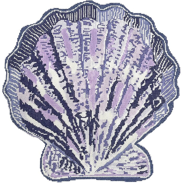 Scallop Pillow Lavender Painted Canvas Thorn Alexander - 1