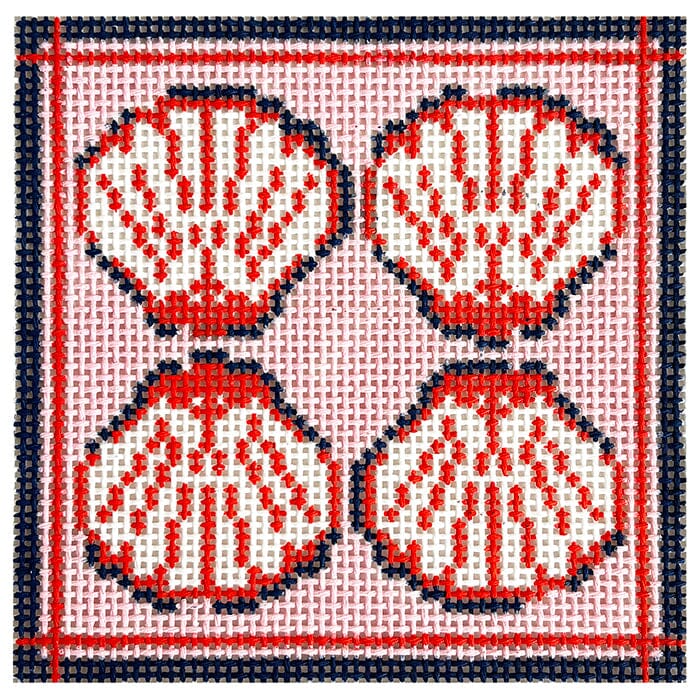 Scallop Square Painted Canvas KCN Designers - 1