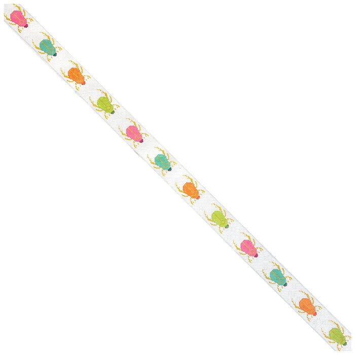 Scarab Belt Lime Pink Orange Aqua Painted Canvas Kristine Kingston - 1