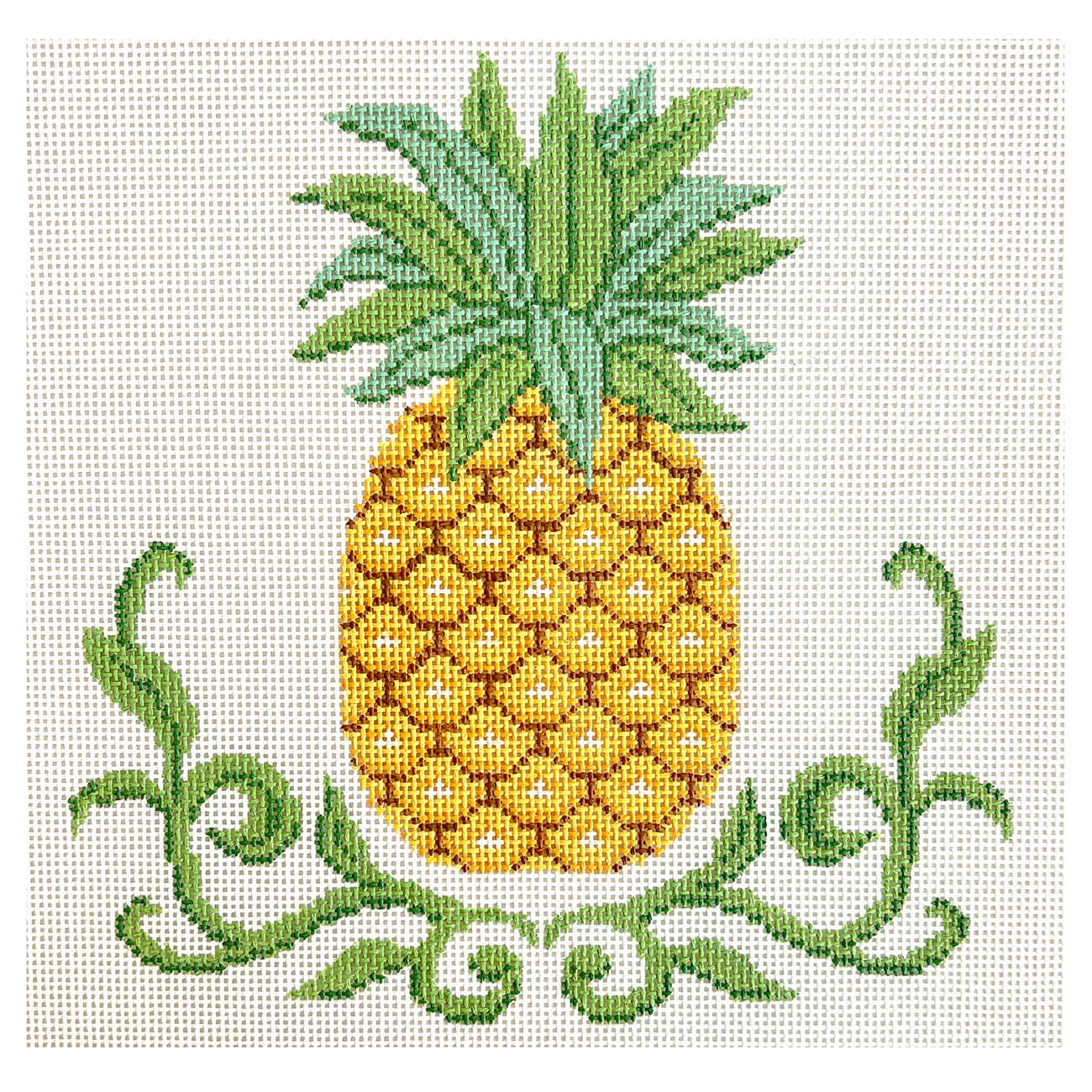 Scroll Pineapple, 10x10 Painted Canvas Susan Roberts Needlepoint Designs Inc. - 1