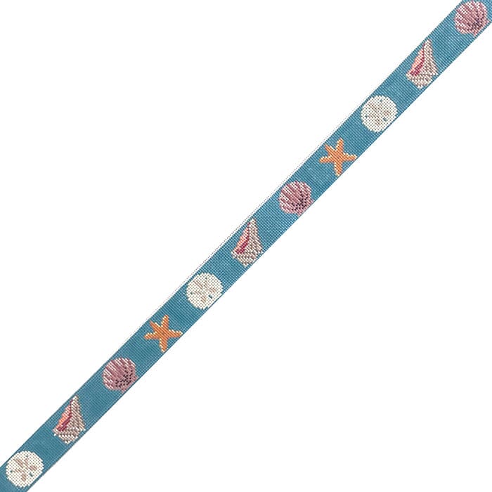 Sea Shells Dog Collar Painted Canvas Susan Roberts Needlepoint Designs Inc.
