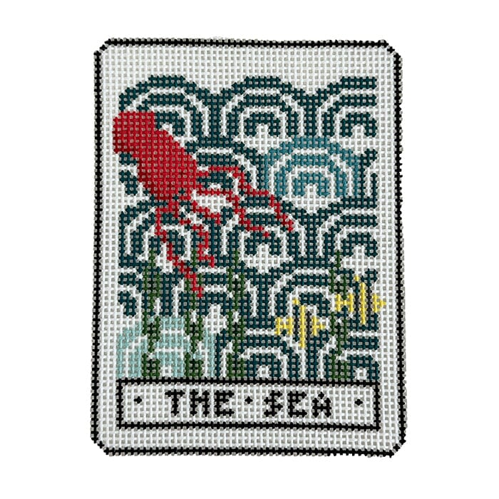 Sea Tarot Card Painted Canvas Fire and Iris