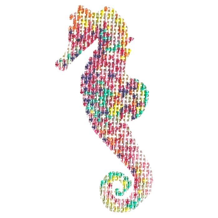 Seahorse Beachcomber Painted Canvas Bad Bitch Needlepoint - 1