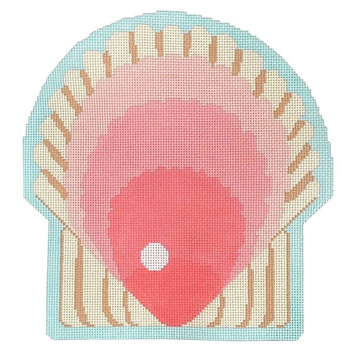 Seashell Purse Front & Back Painted Canvas Rachel Donley - 2