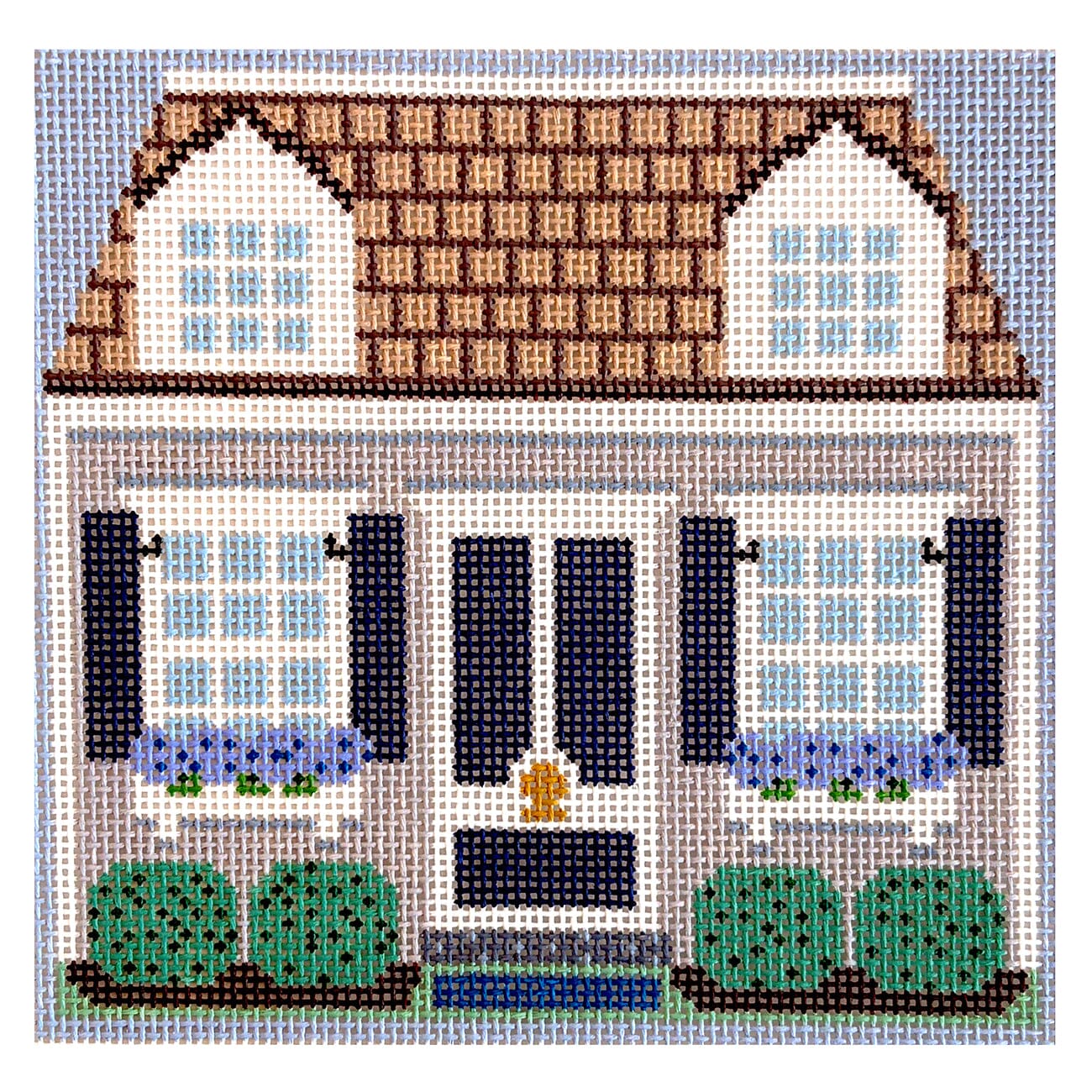 Seaside Village Cape House Painted Canvas Frances Mary Needlepoint