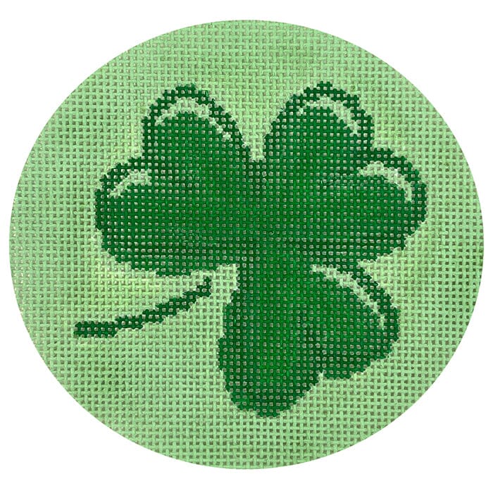 Shamrock Round Painted Canvas Atlantic Blue Canvas - 1