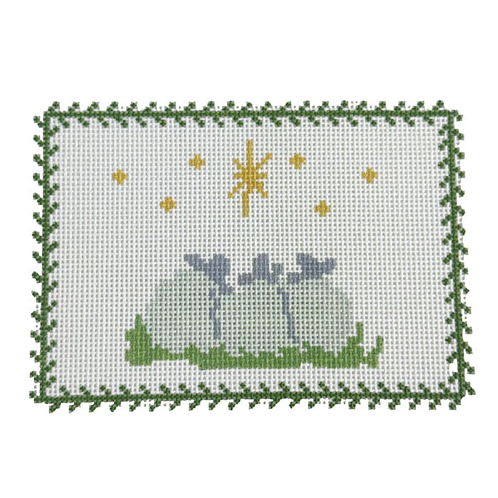 Sheep and Star Painted Canvas Walker's Needlepoint - 1