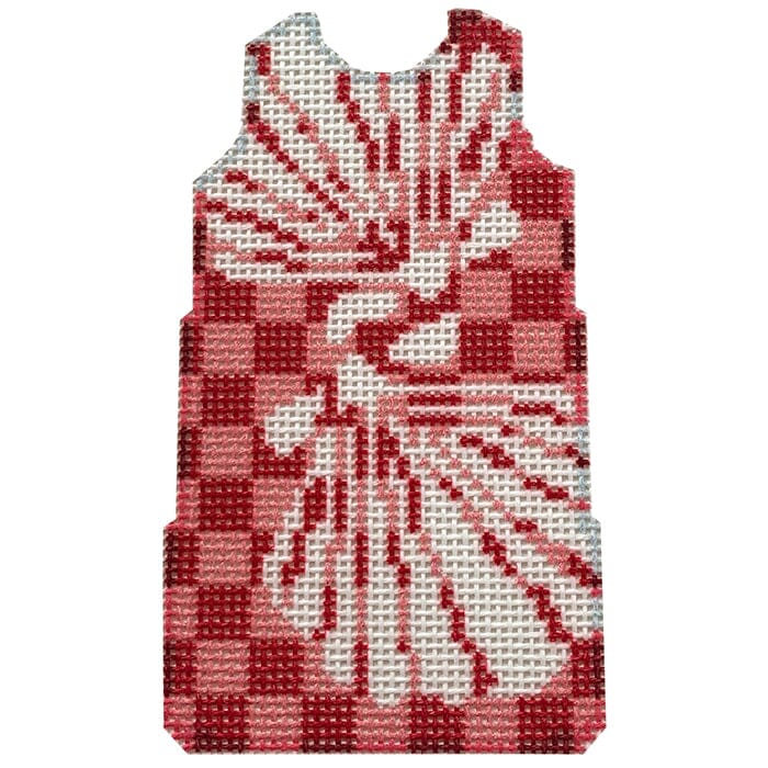 Shell Stencil Mini Shift Pink Printed Canvas Two Sisters Needlepoint