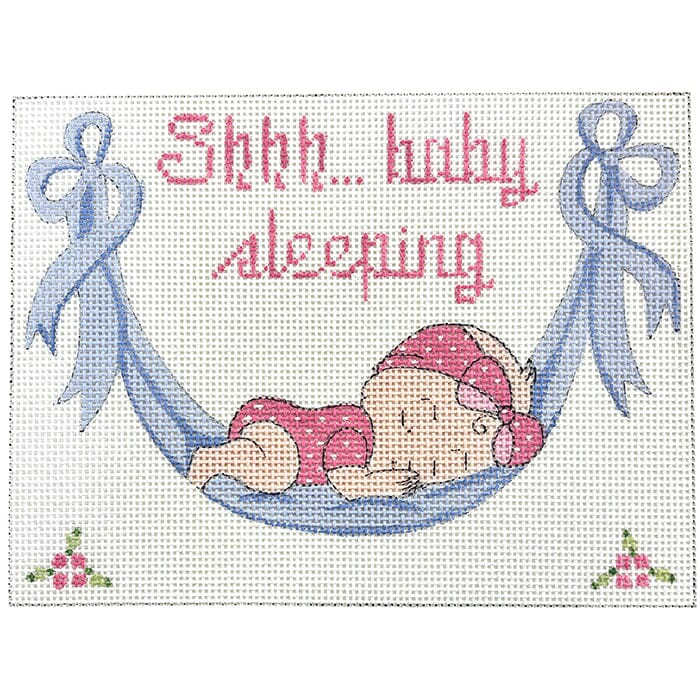 Shhh... Baby Sleeping Girl Painted Canvas Alice Peterson Company - 1