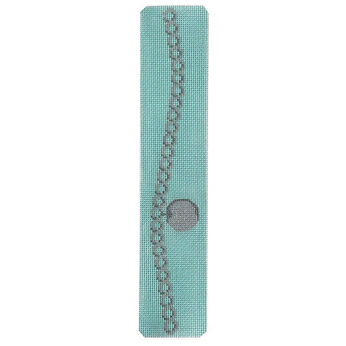 Silver Disc Charm Bracelet on Blue Painted Canvas Rachel Donley