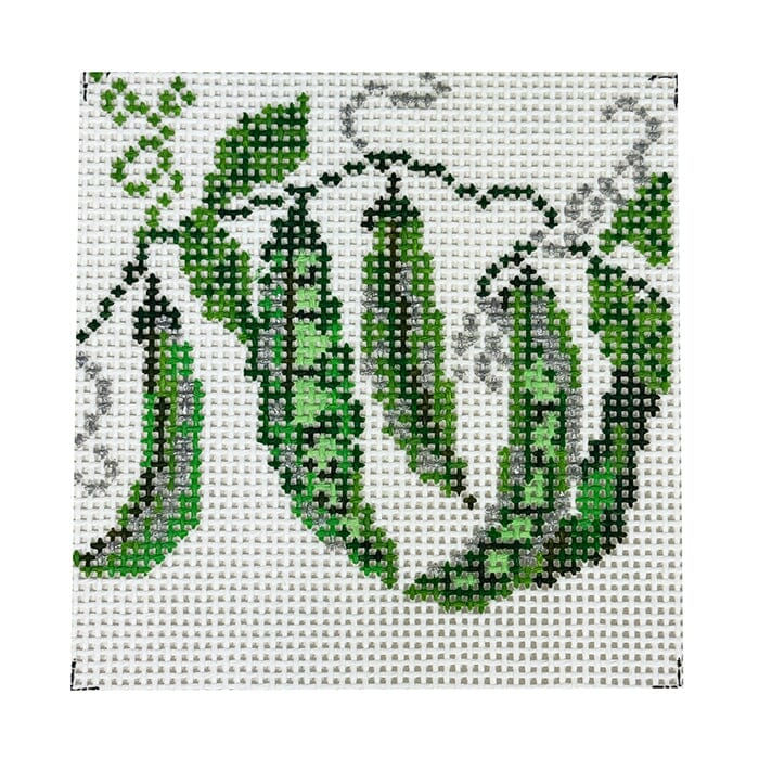 Silver Snowpeas Gilded Garden Painted Canvas Rachel Barri Designs - 1