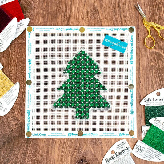 Simple Trees - Green Dot Tree Kit Kits Needlepoint To Go 