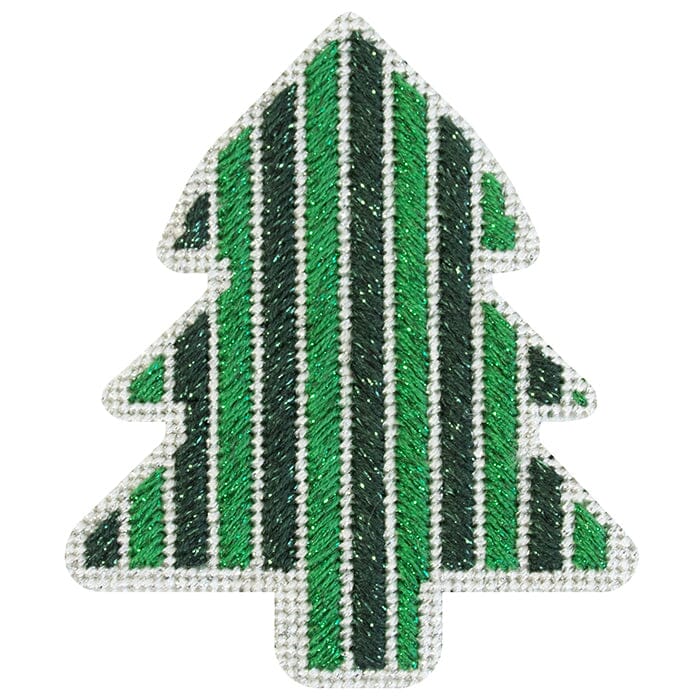 Simple Trees   Green Striped Tree Kit Kits Needlepoint To Go