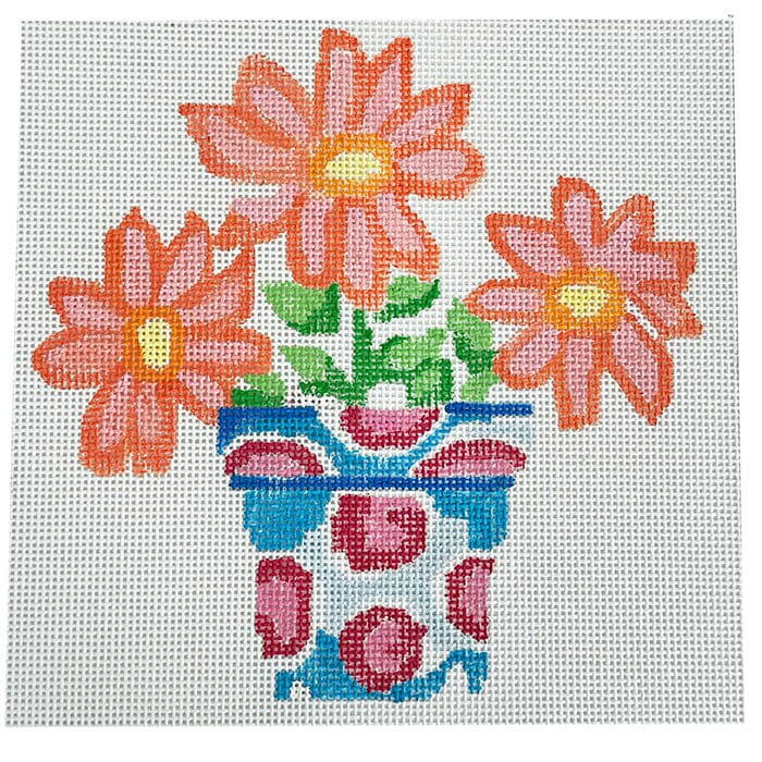 Simply Summer Orange Daisy 8" Painted Canvas Jean Smith