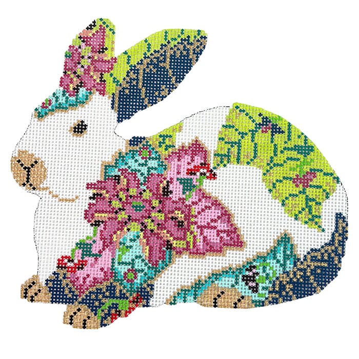 Sitting Tobacco Leaf Bunny Painted Canvas The Gingham Stitchery - 1