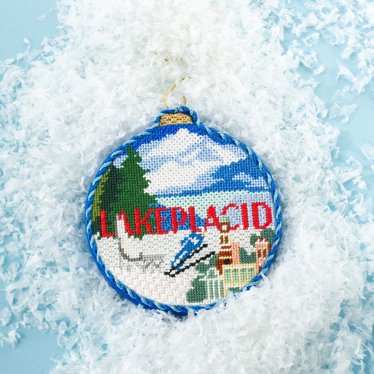 Ski Resorts Lake Placid with Stitch Guide Painted Canvas Kirk & Bradley - 4