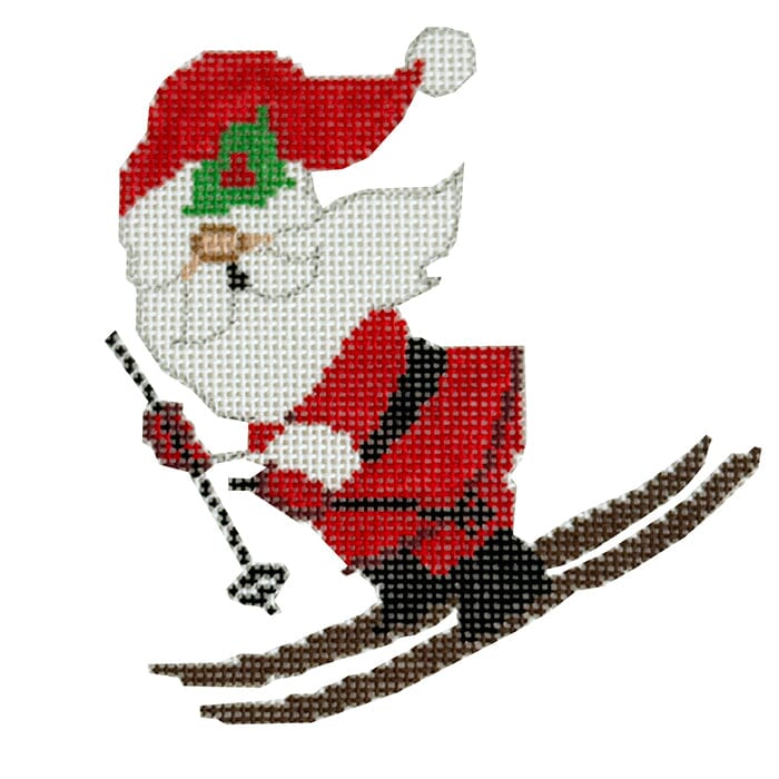 Skiing Santa Hobby Santas Painted Canvas Atlantic Blue Canvas - 1