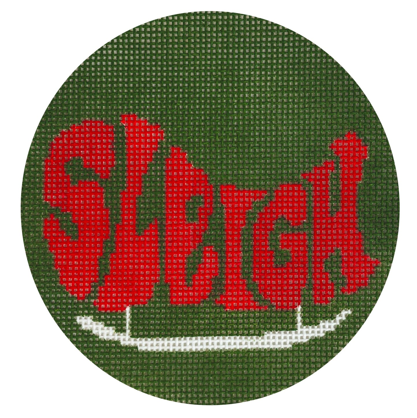 Sleigh Sleigh Round Painted Canvas KCN Designers
