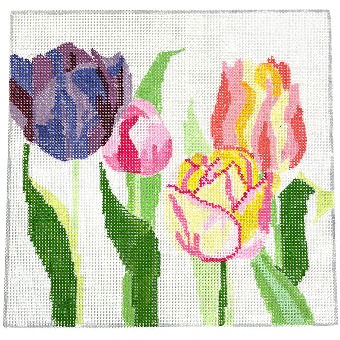Small Dancing Tulips Painted Canvas Jean Smith - 1