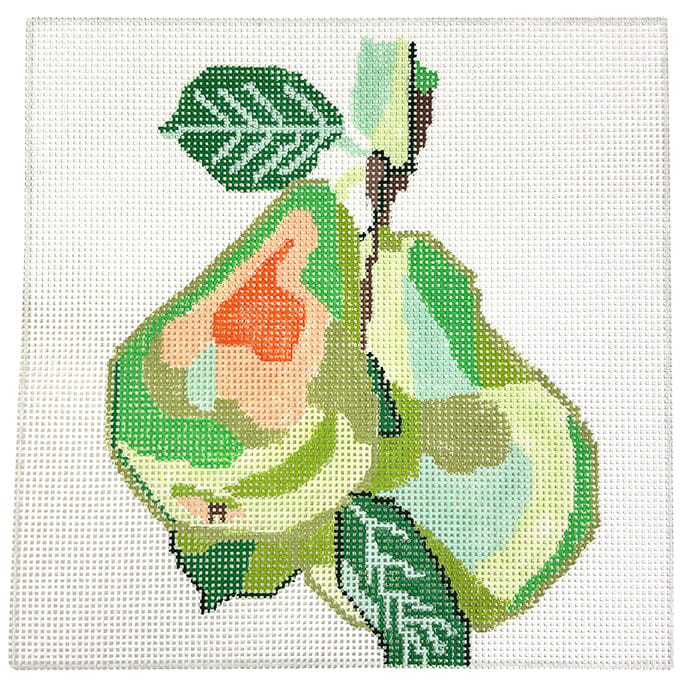 Small Green Pears Painted Canvas Jean Smith